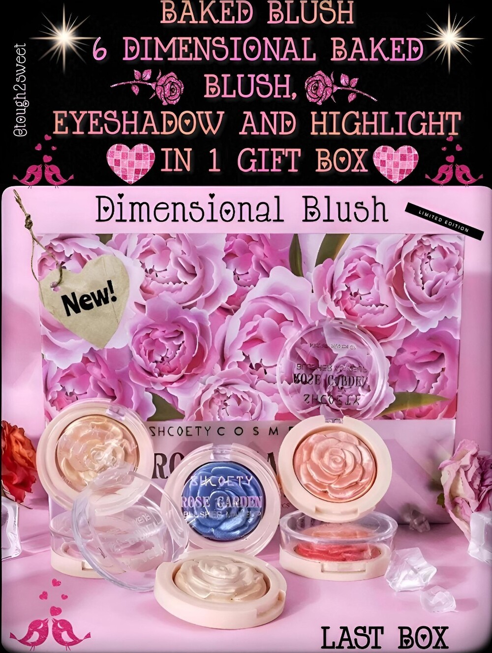 🆕️BAKED BLUSH💖6 DIMENSIONAL BAKED BLUSH/ EYESHADOW/HIGHLIGHT IN GIFT BOX